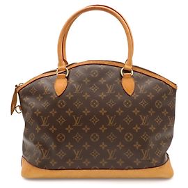 Louis Vuitton Monogram Lockit Horizontal Handtasche Braun