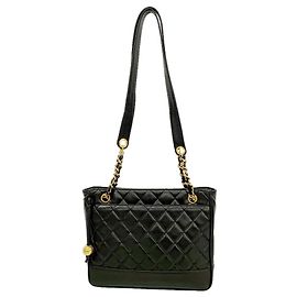 Chanel Matelassé Lammleder Chain Tote Bag Schwarz