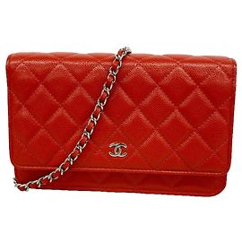 Cartera de hombro con cadena Chanel Matelassé Roja