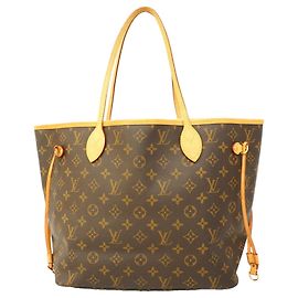 Sac Cabas Louis Vuitton Monogram Neverfull MM Marron