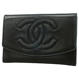 Chanel Black Lambskin Coin Purse Black