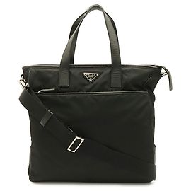 Prada Triangle Tote Bag Black