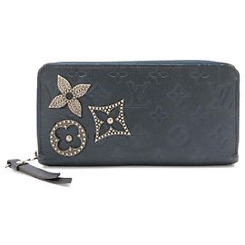 Louis Vuitton Monogram Empreinte Zippy Wallet Black Red