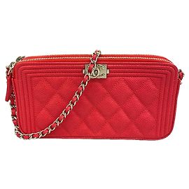 Borsa a tracolla Chanel Boy Chain Rosso