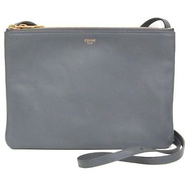 Céline Celine Trio Large 171453 Bolsa Crossbody em Couro Marrom