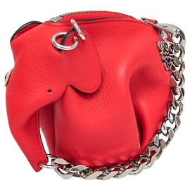 Loewe Punk Elephant Bag Charm Coin Purse Red