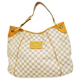 Borsa a tracolla Louis Vuitton Damier Azur Galliera GM Bianco