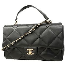 Chanel Matelassé Chain Shoulder Handbag Black