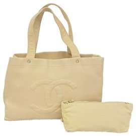 Saco Tote Chanel em couro de bezerro granulado bege Bege