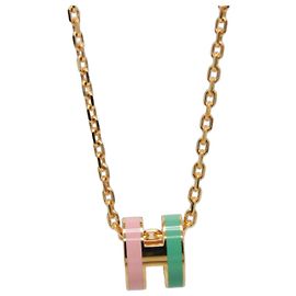 Hermès Colar com pingente Hermes Pop H Mini Rosa Verde