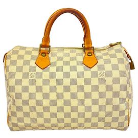 Louis Vuitton Damier Azur Speedy 30 Handtasche Weiß