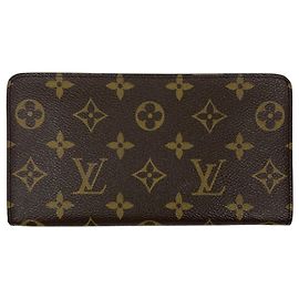 Louis Vuitton Porte Monnaie Zip Long Wallet Castaño Monograma