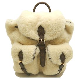 Louis Vuitton Monogram Shearling LV SKI Backpack Cream