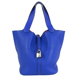 Hermès Blue Clemence Picotin Lock 22 Bleu Bleu foncé