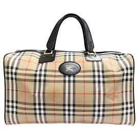 Mala de Viagem Burberry Beige Haymarket Check Canvas Bege