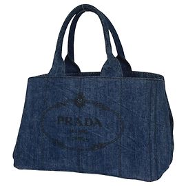 Borsa Tote Prada Canapa Blu