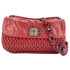 Borsa a tracolla Miu Miu Matelassé in rosso Rosso
