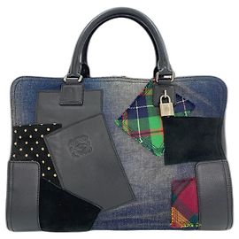 Borsa Boston Loewe Amazona x Comme des Garçons Blu navy