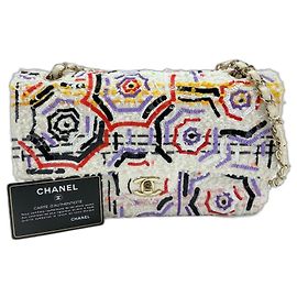 Borsa a tracolla Chanel Classic Flap in tweed Multicolore