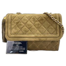 Borsa a tracolla Chanel Matelassé in Verde Verde
