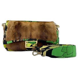 Bolsa de Ombro Fendi Baguette Verde