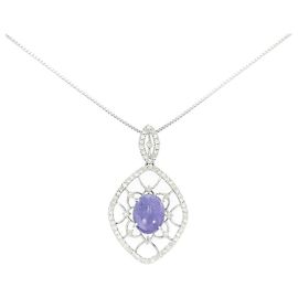 Autre Marque Colar de Tanzanite e Diamantes Au750 Roxo