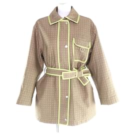 Hermès 34 Polyester Coat Green Khaki