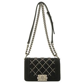 Borsa a tracolla Chanel Boy Chanel Matelassé Nero