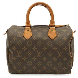 Sac à main Louis Vuitton Monogram Speedy 25 Marron Blanc Monogramme