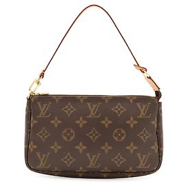 Louis Vuitton Monogram Pochette Accessoires Handbag Pouch Brown