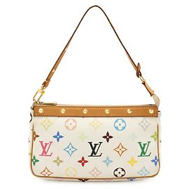 Louis Vuitton Monogram Multicolor Pochette Accessoires Blanco