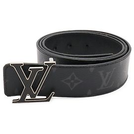 Louis Vuitton Monogram Eclipse Taiga Ceinture LV Initial 40MM Reversible Belt Marrom Preto