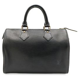 Bolsa Louis Vuitton Epi Speedy 25 em Noir Preto