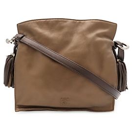 Bolsa de Ombro/Pochette Loewe Flamenco 22 Bronze Castanho escuro