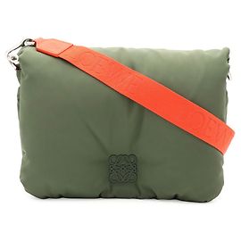 Borsa Goya Puffer Anagram LOEWE Verde Arancione Cachi