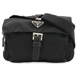 Prada Triangle Shoulder Bag Pouch Black