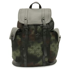 Louis Vuitton Monogram Camouflage Christopher PM Backpack Black Multiple colors Green