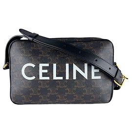 Céline Sac Messager Celine Triomphe Medium Marron Noir