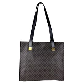 Céline Saco Tote Celine Macadam em lona revestida Marrom Preto
