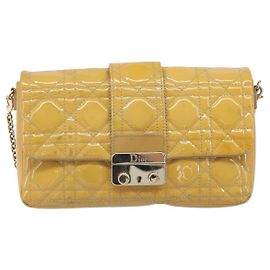 Christian Dior New Lock Cannage Quilt Patent Mini Amarillo