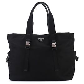 Sac à main cabas Prada en nylon Saffiano Noir