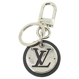 Porte-clés Louis Vuitton LV Circle Noir Argenté