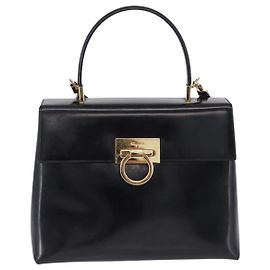 Salvatore Ferragamo Gancini Top Handle Leather Noir