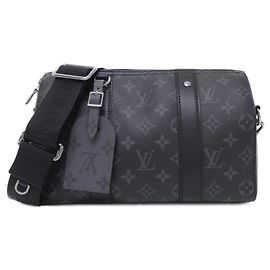 Sac à épaule Louis Vuitton Monogram Eclipse Reverse City Keepall Noir Gris