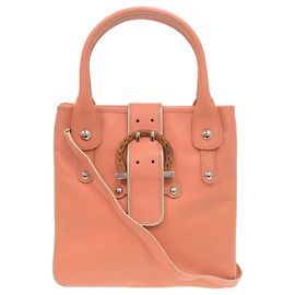 Bolsa de couro rosa Salvatore Ferragamo Rosa