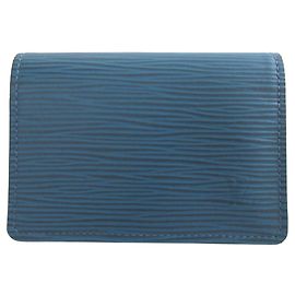 Louis Vuitton Epi Leather Card Case Green Light blue
