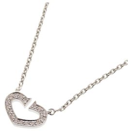 Colar Cartier C Heart 18KWG em ouro branco e diamantes Dourado
