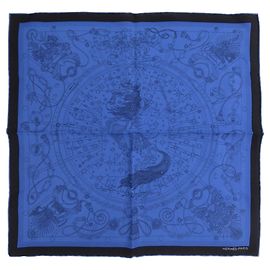 Hermès Pañuelo Hermes Carre 45 Petit C'est La Fete Negro Azul
