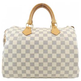 Bolsa Louis Vuitton Damier Azur Speedy Boston Branco Azul