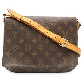 Bolso de hombro Louis Vuitton Monogram Musette Tango Castaño Monograma